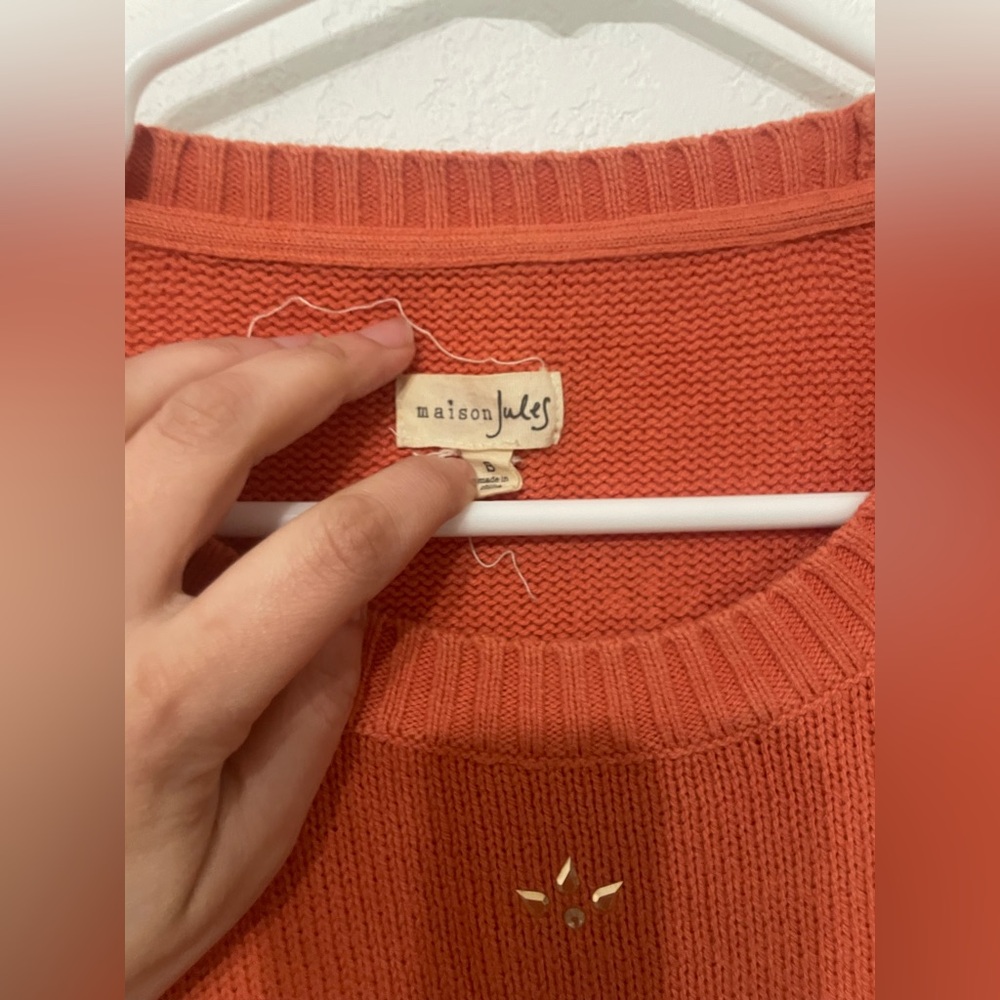 Maison Jules Orange Sweater with Gold appliqué - Picture 2 of 7